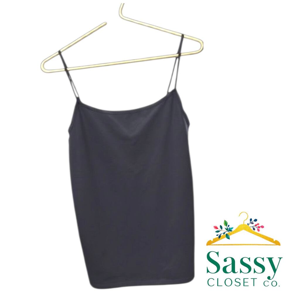 Ann Taylor Camisole M EUC Navy Blue Adjustable Spaghetti Strap Tank Basic Top